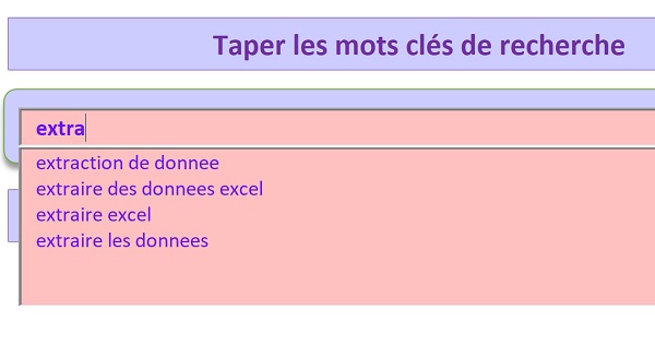 Suggestions intuitives lors de la saisie semi-automatique dans moteur de recherche VBA Excel