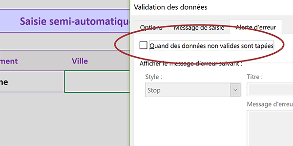 Débrider une liste déroulante Excel pour autoriser des saisies non prévues