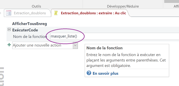 Echainer actions de macros et exécuter code VBA Access avec un même bouton