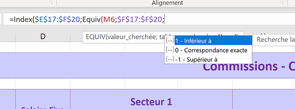 Renseigner dernier argument de la fonction de recherche Equiv pour réaliser une extraction approximative avec Excel