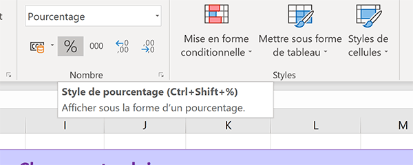 Formater les calculs des taux imposition en pourcentages avec Excel