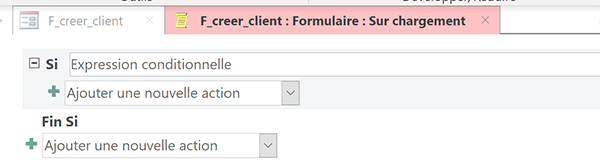Paramétrer action de macro conditionnelle avec instruction Si Access