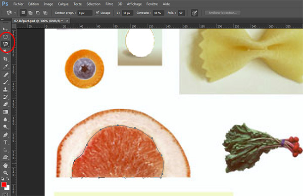 Sélection au lasso magnétique dans Photoshop