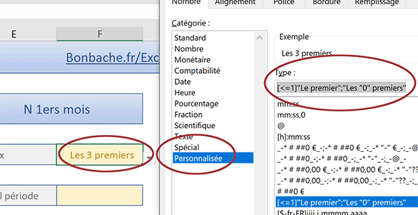 Format numérique personnalisé et conditionnel Excel