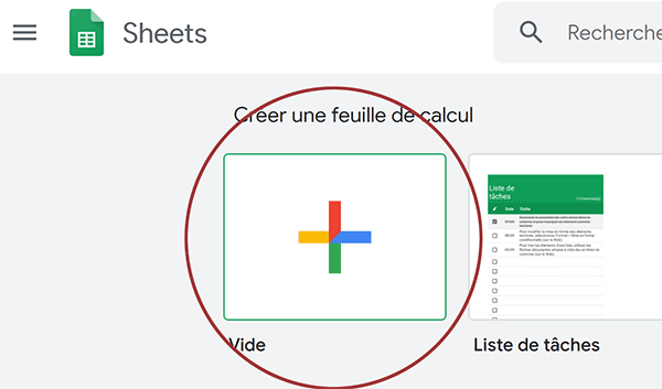 Créer une nouvelle feuille de calcul Google Sheets en ligne