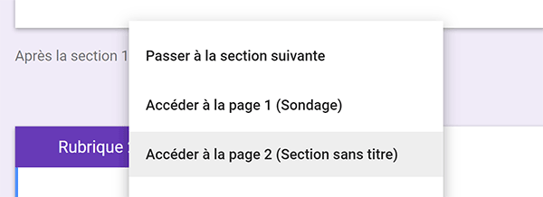 Placer la question suivante pour enquête en ligne sur page suivante