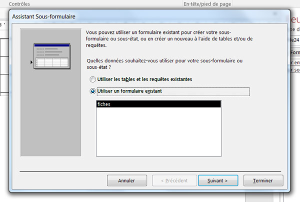 Assistant sous formulaire Access