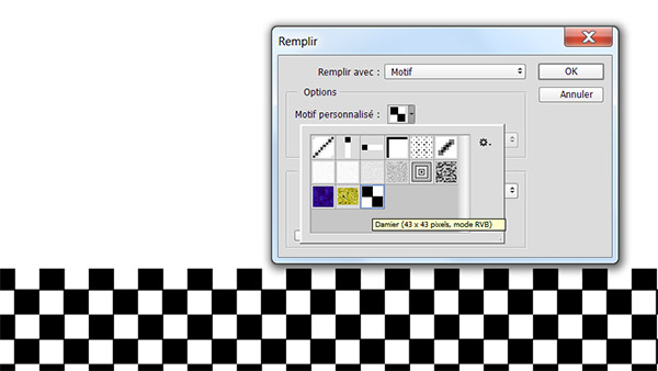 Remplir une sélection avec un motif dans Photoshop