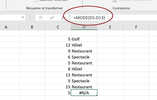 Calcul de fréquences avec la fonction Excel Mode impossible sur du texte