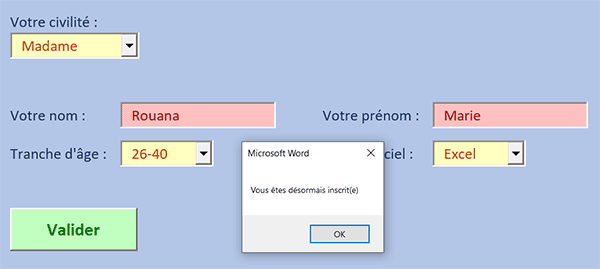 Renseigner tous les champs du formulaire d-inscription VBA Word