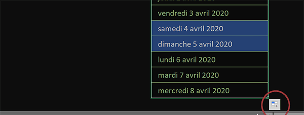 Reproduire une suite de dates automatiquement incrémentée avec Week-End dans Excel