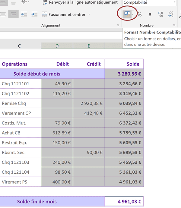 Calcul solde de tout compte excel