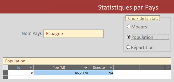 Changer la source de données du sous-formulaire Access en VBA