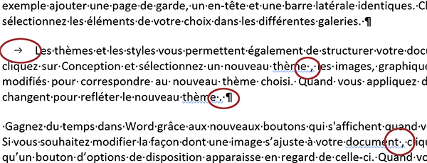 Document Word avec des défauts à corriger par le code VBA