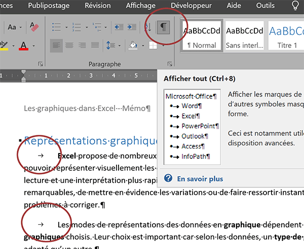 Tabulations Word présentes en entêtes de paragraphes à supprimer