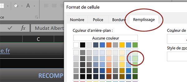 Choix de la couleur conditionnelle pour faire ressortir la ligne surlignée par la barre de défilement Excel