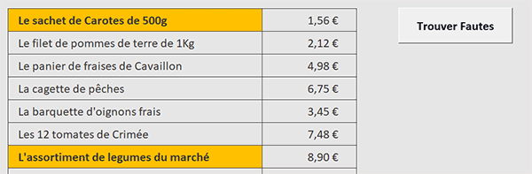 Mettre en couleur les cellules Excel avec des fautes d-orthographe en VBA