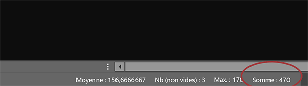Somme des cellules sélectionnées dans barre état Excel
