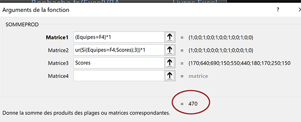 Somme des trois plus petites valeurs par formule matricielle Excel