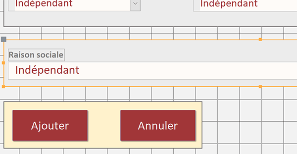 Sélectionner le cadre derrière la zone de texte Access à faire réagir au déplacement de la souris