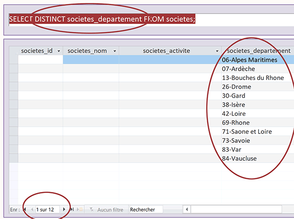 Extraire les données de table Access sans doublons grâce à la clause Distinct dans la requête Sql