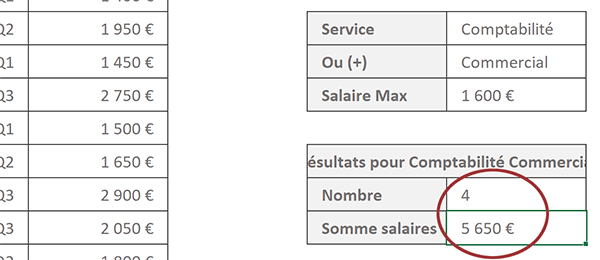 Statistiques, dénombrement et somme conditionnelle sur de multiples conditions recoupées avec Excel