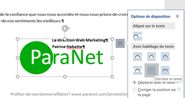 Habiller une image dans Word pour la rapprocher du texte