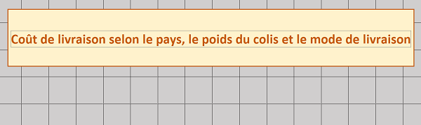 Zone de titre, conception du formulaire Access des coûts de livraison