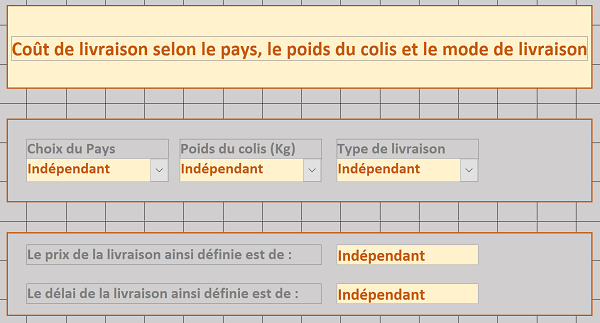 Zones de texte du formulaire Access pour extraire dynamiquement les coûts de livraison par le code Visual Basic