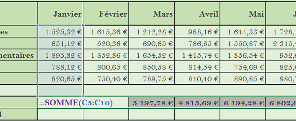 Bornes de somme automatique Excel à redéfinir dynamiquement