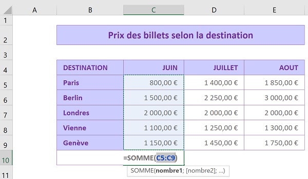 Sommes automatiques et rapides pour calculs statistiques sur tableaux Excel