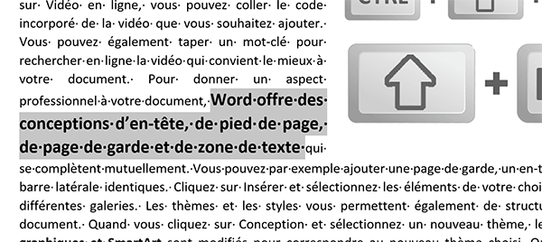 Grossir la taille des caractères grâce à un raccourci clavier dans Word