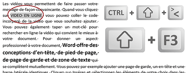 Changer la casse des caractères en majuscules ou en minuscules avec un raccourci clavier dans Word