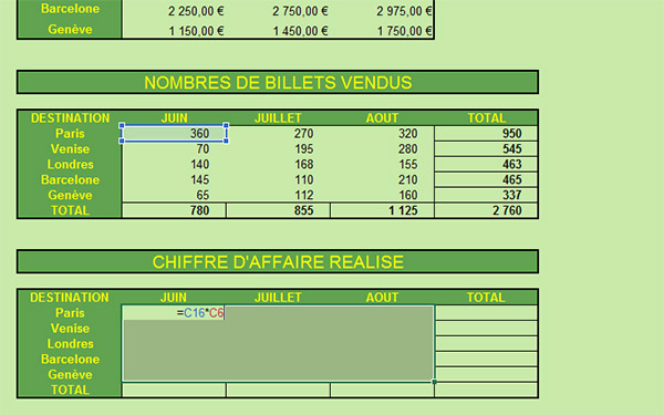 Reproduire une multiplication Excel dans tirer la poignée