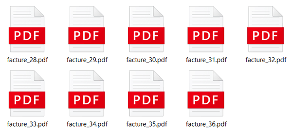factures Access archivées en fichiers PDF dans un dossier