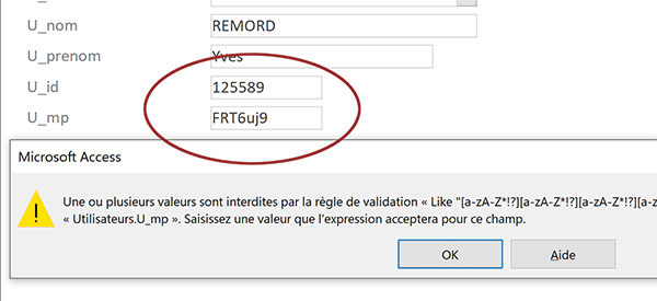 Contrôler la conformité des identifiants et mots de passe sur un formulaire Access grâce aux expressions régulières