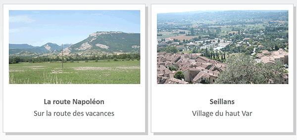 Effets cartes de visite sur des photos Html avec les styles Css