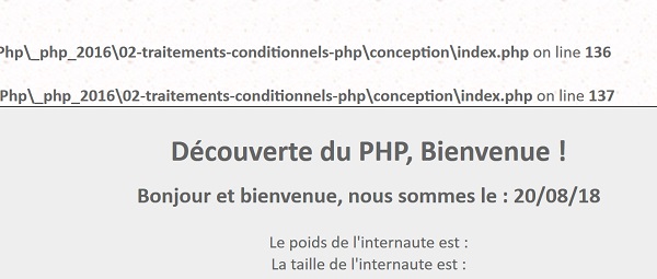 Erreurs Php au chargement car données pas encore postées depuis le formulaire Html