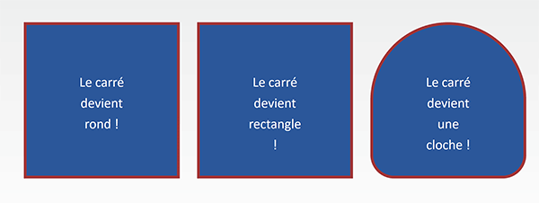 Transformations animées sur des formes géométriques avec les styles CSS