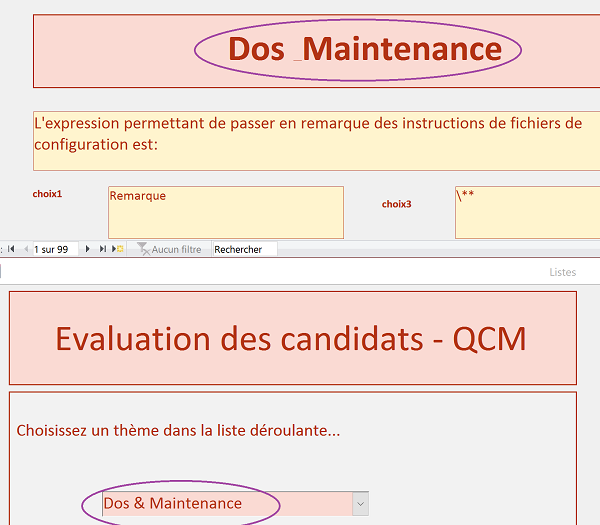 Définir dynamiquement la source de données du formulaire Access par code VBA
