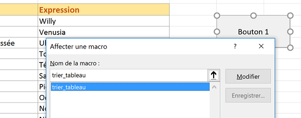 Associer un code VBA de macro automatique à un bouton de feuille Excel