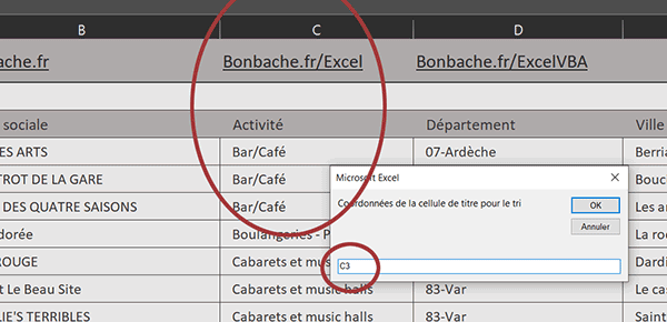 Trier un tableau Excel de longueur variable avec colonne de tri en VBA