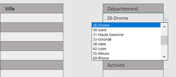 Liste déroulante Excel évolutive en fonction du contenu renseigné