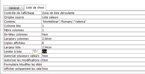 Interdire saisie en dehors liste déroulante