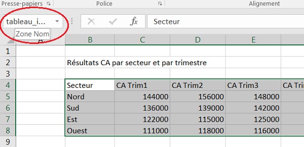 Nommer plages cellules excel pour importer dans Access