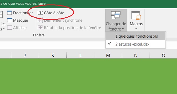 Basculer plusieurs fenêtres Excel ouvertes