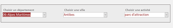 Valeurs par défaut dans des listes déroulantes reliées entre elles sur un formulaire Access