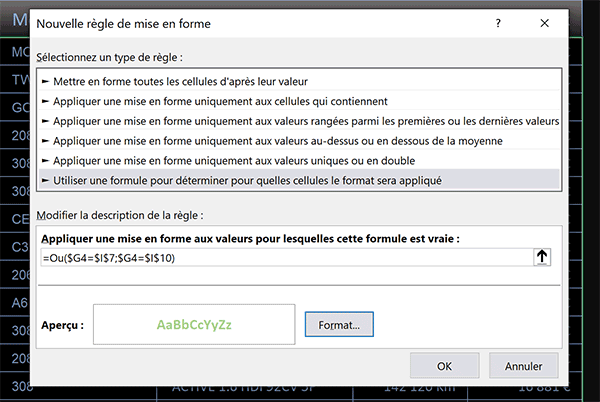 Mise en forme conditionnelle Excel pour repérer les prix les plus proches en couleur