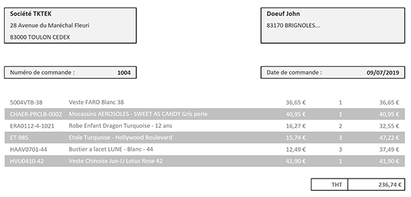 Edition au format PDF de la facture client Excel par le code VBA