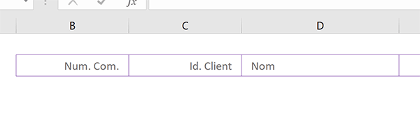 Tableau de feuille Excel pour archiver les commandes des clients par le code VBA